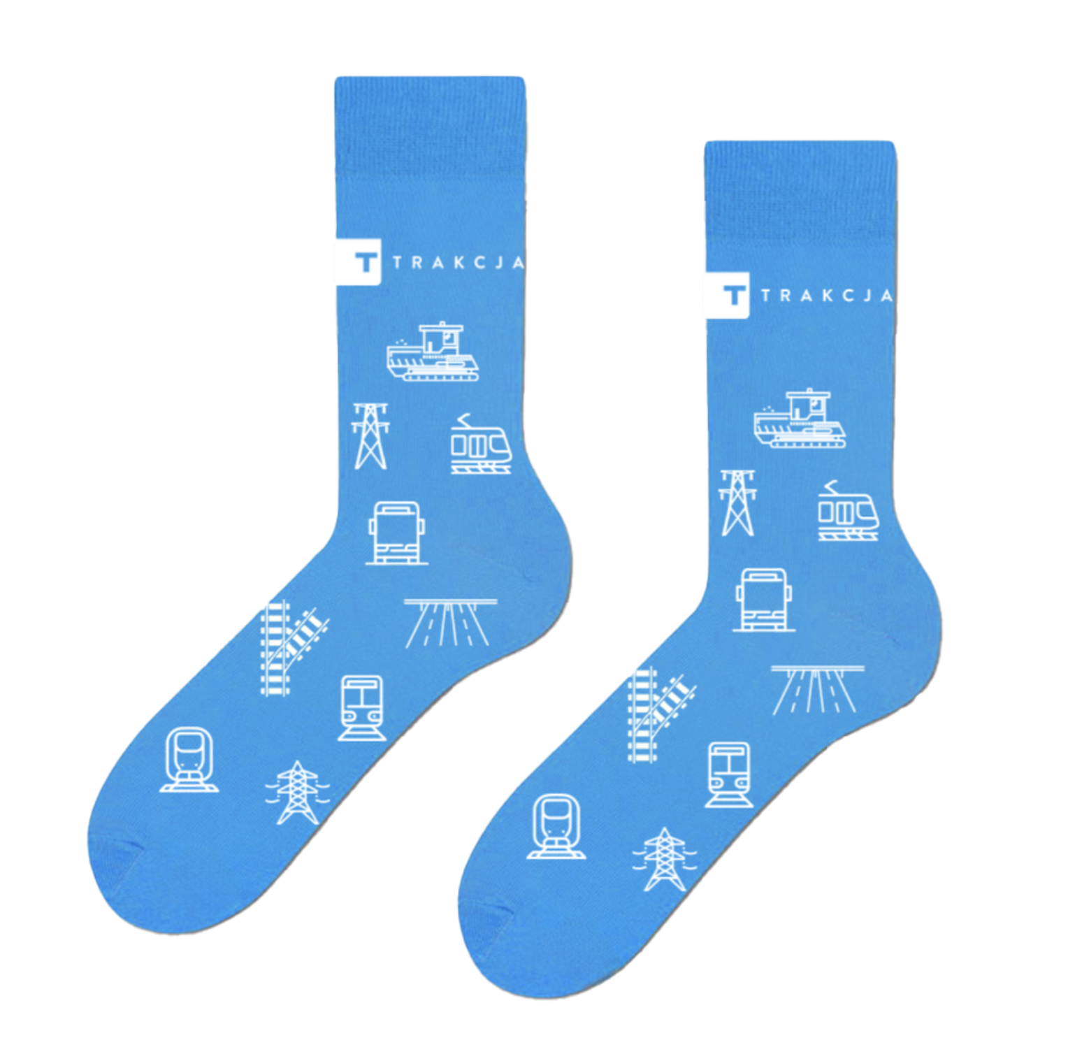 Niebieskie skarpetki z logo firmy